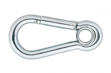 Karabijnhaak 60 mm verzinkt met oog