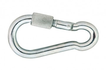 Karabijnhaak 80 mm verzinkt met schroefsluiting