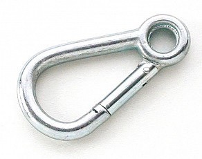 Karabijnhaak verzinkt 60 mm met vast oog